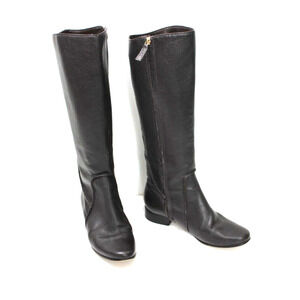 DIANE VON FURSTENBERG Boots Women's 6.5 Brown Leather Tall Flat Riding Zipper